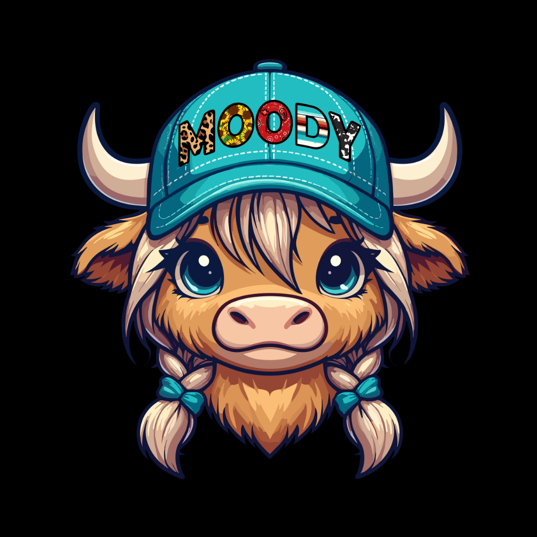 Moody Highland Cow Head T-Shirt