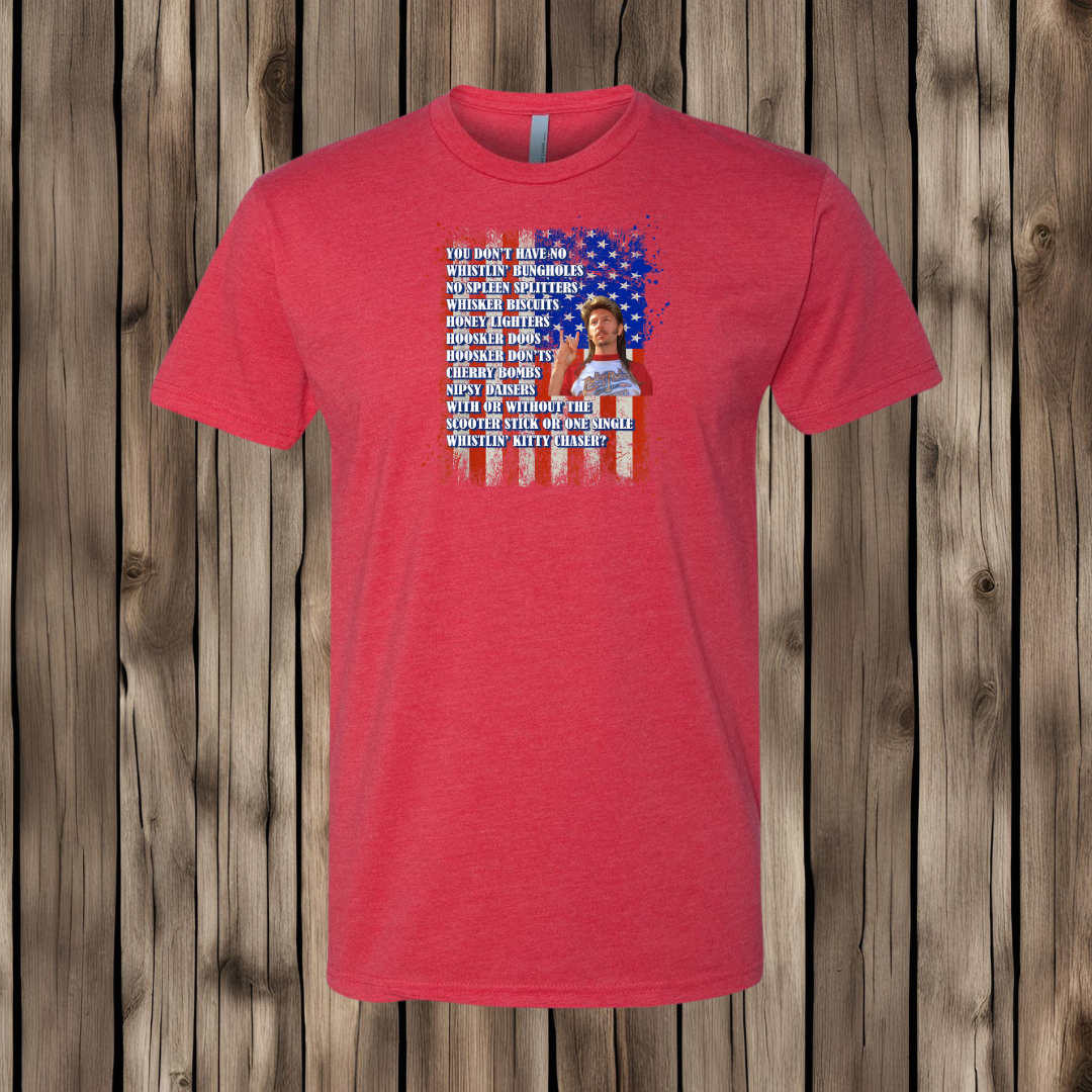 Joe Dirt Fireworks On Flag T-Shirt
