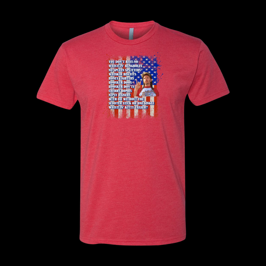 Joe Dirt Fireworks On Flag T-Shirt