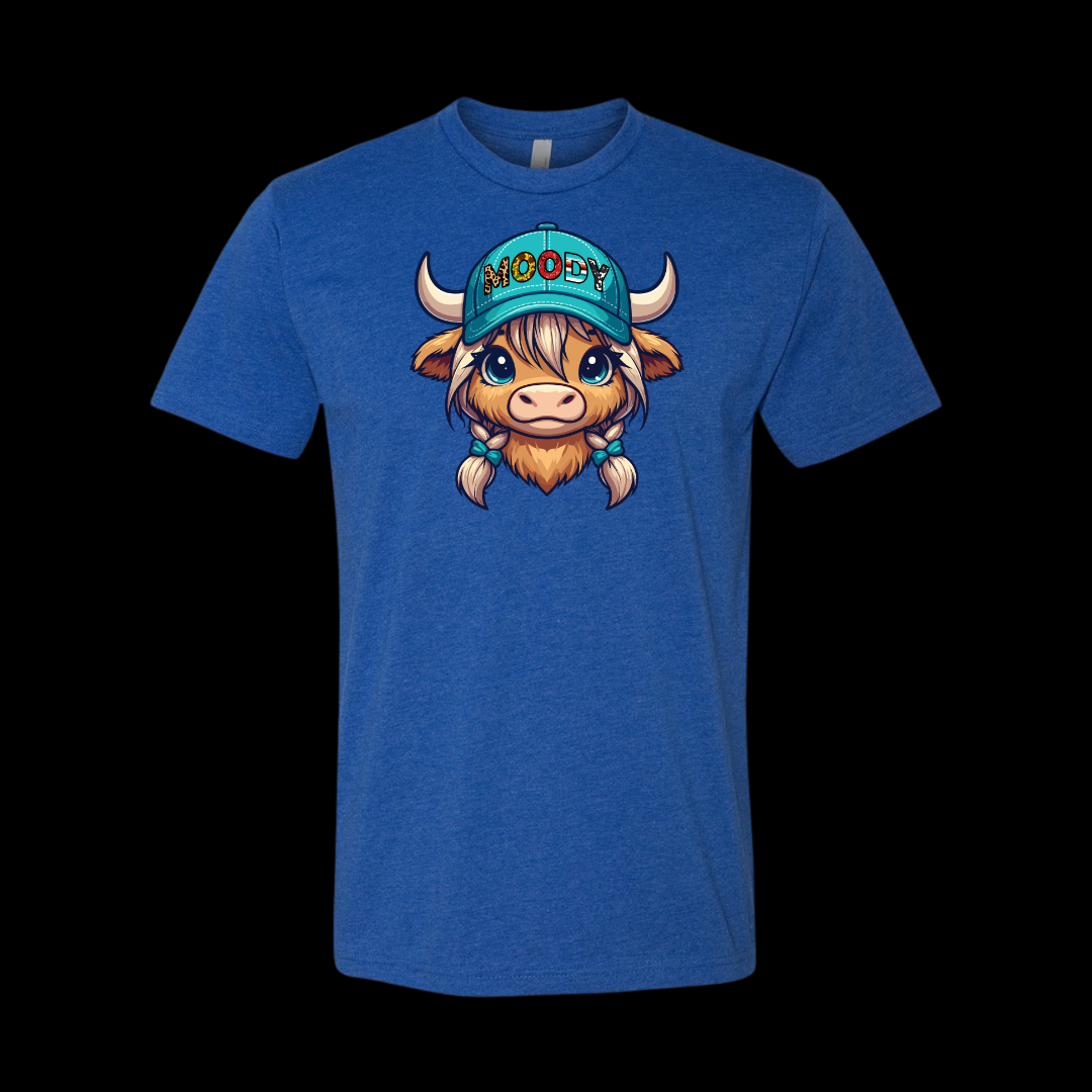 Moody Highland Cow Head T-Shirt