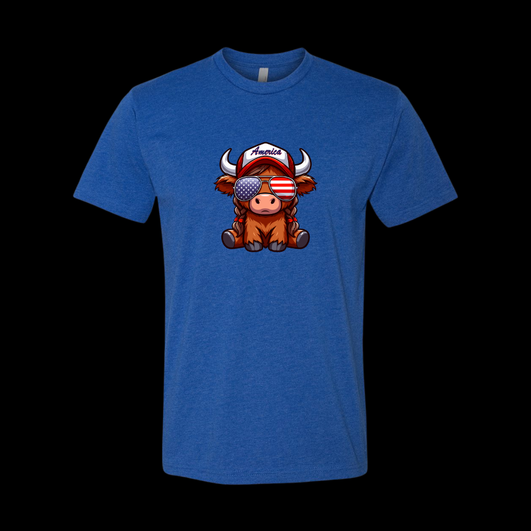 America Highland Cow T-Shirt - Twisted Prick