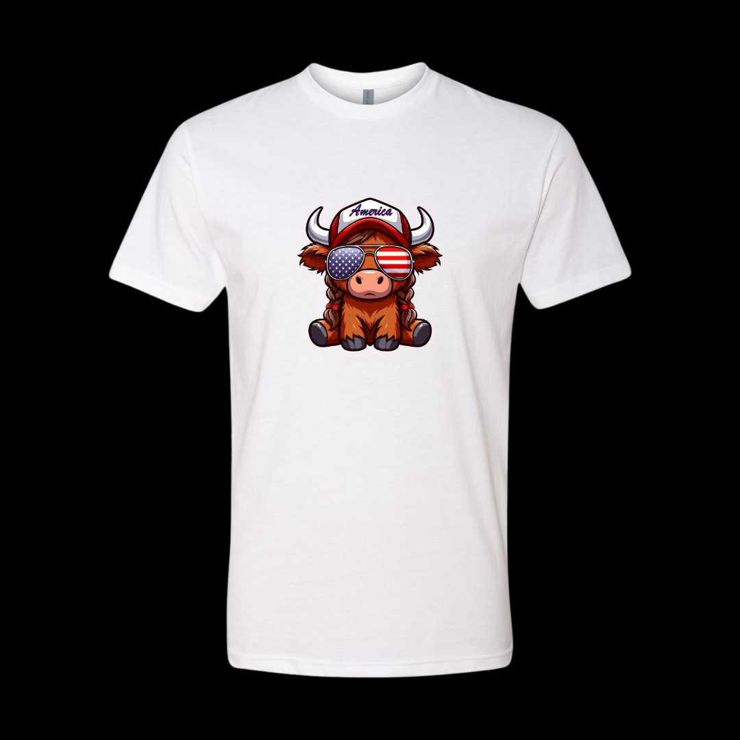America Highland Cow T-Shirt - Twisted Prick