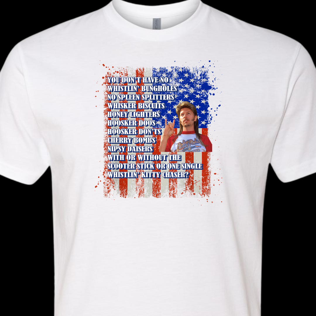 Joe Dirt Fireworks On Flag T-Shirt