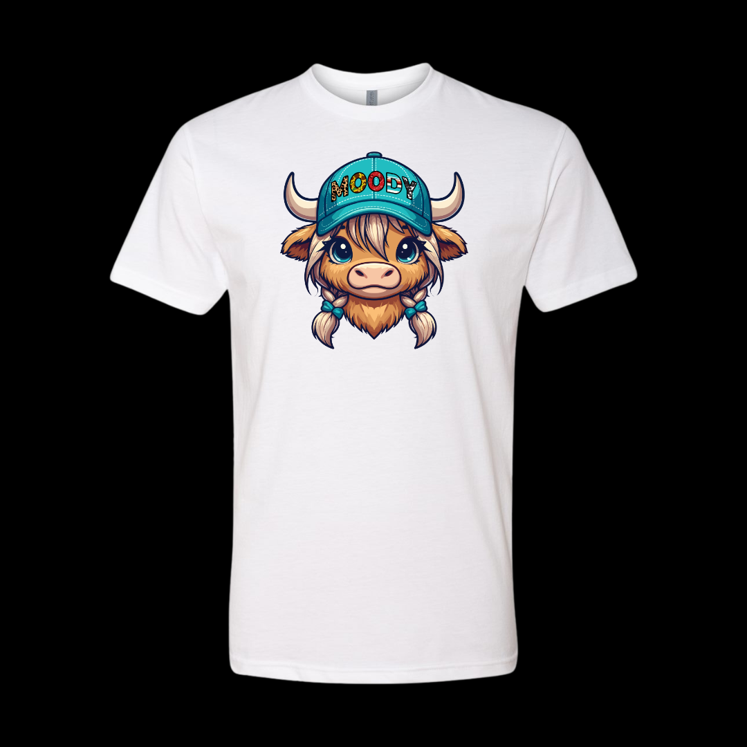 Moody Highland Cow Head T-Shirt