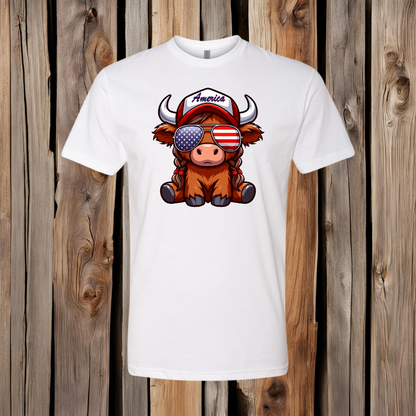 America Highland Cow T-Shirt