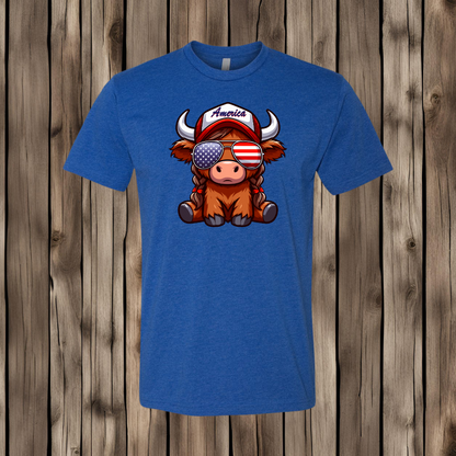 America Highland Cow T-Shirt