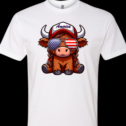 America Highland Cow T-Shirt