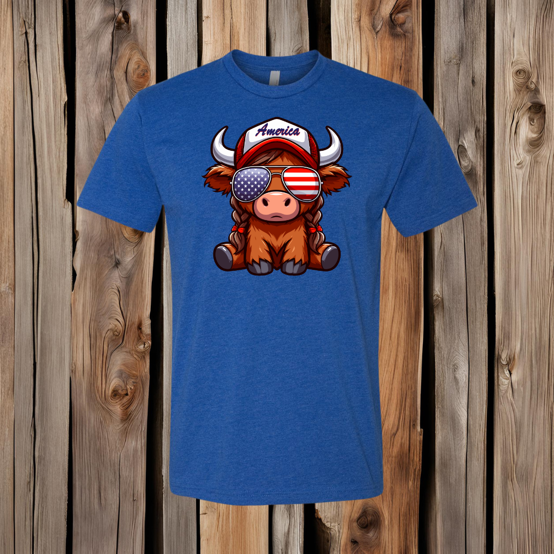 America Highland Cow T-Shirt