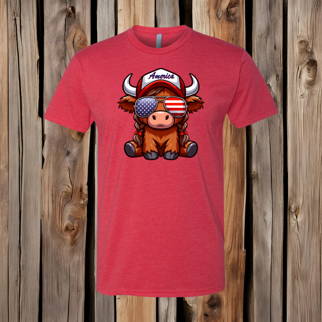 America Highland Cow T-Shirt