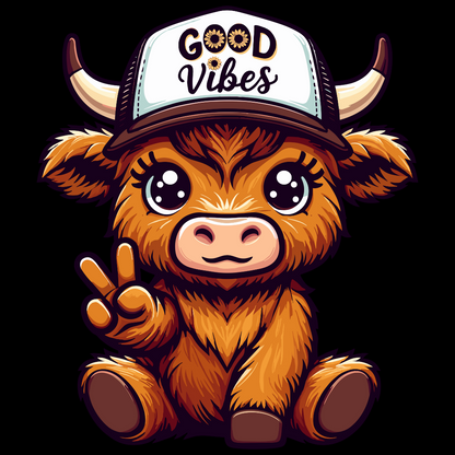 Good Vibes Highland Cow T-Shirt