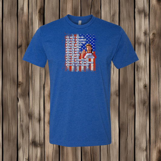 Joe Dirt Fireworks On Flag T-Shirt