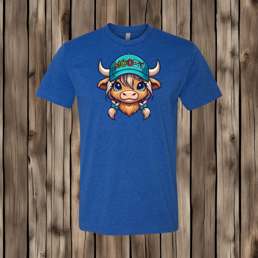 Moody Highland Cow Head T-Shirt