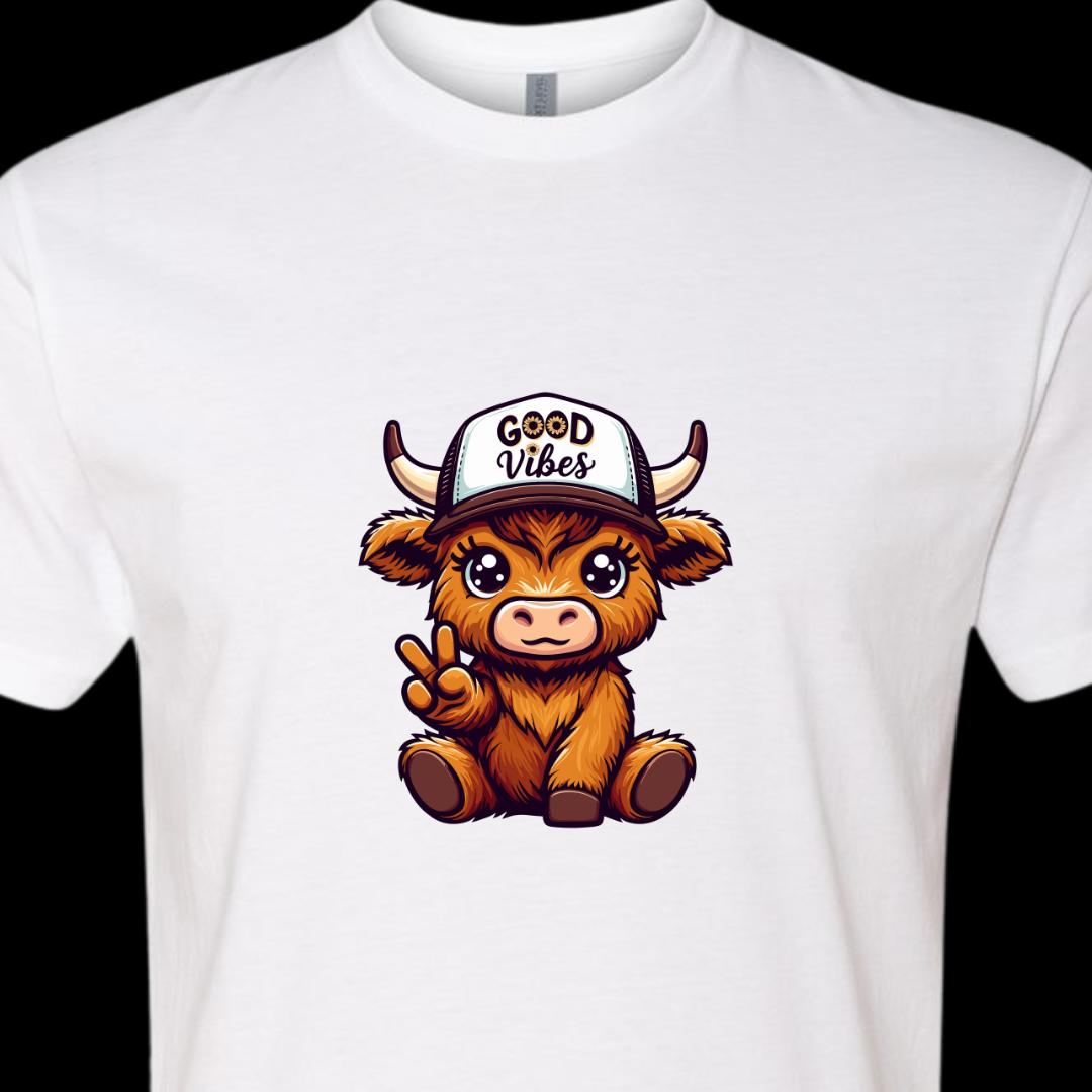 Good Vibes Highland Cow T-Shirt